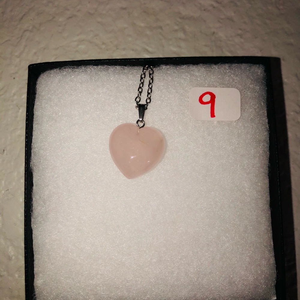 Heart 🍒💣Gemstone Pendant Necklace - Assorted Colors - Picture 11 of 17